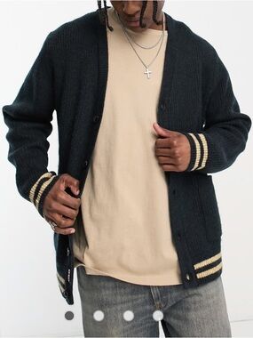 Guess Originals varsity cardigan in navy